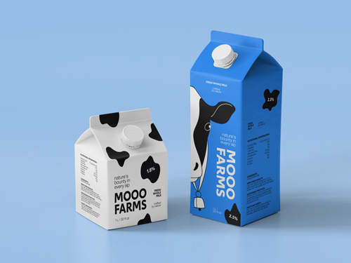 Drink Carton Packaging Tilted View