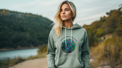 Woman Wearing an Athletic Hoodie