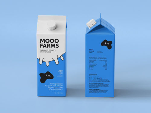 Drink Cartons, One in Side View