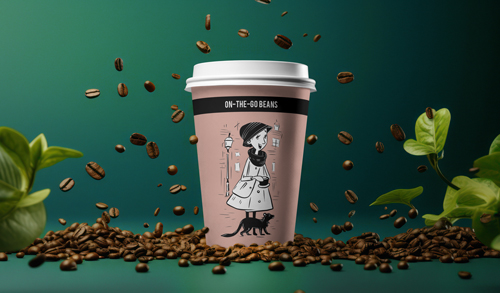 كوب ورقي مع حبوب طبيعية