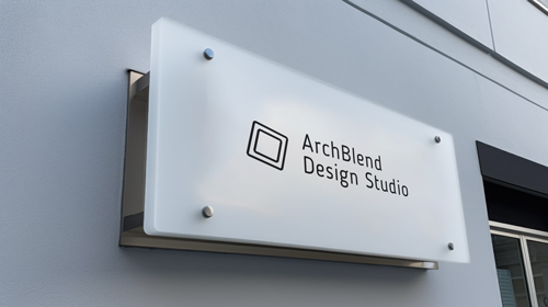 Glass Plaque Low Angle View