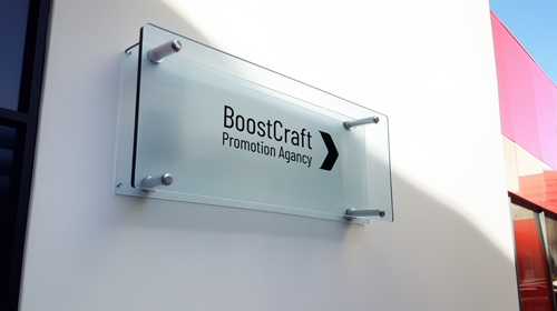 Horizontal Sign Low Angle View