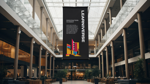 Póster en un edificio moderno