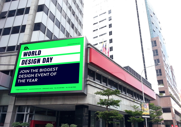 Square Billboard on a Building