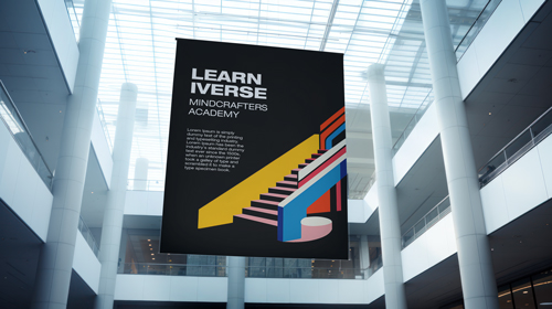 Bandera en un edificio moderno