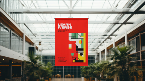 Vista desde abajo de un anuncio en un póster