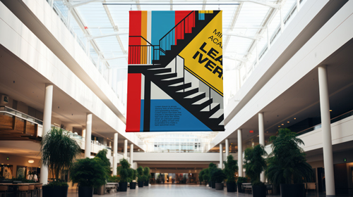 Banner en un centro de negocios