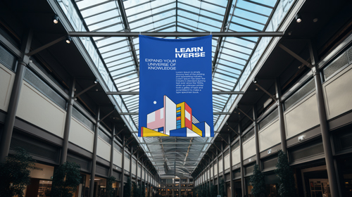 Banner en un pasillo moderno