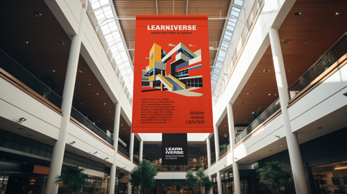 Vista desde abajo de un póster vertical