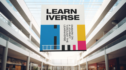 Exhibición de una bandera en un centro de negocios