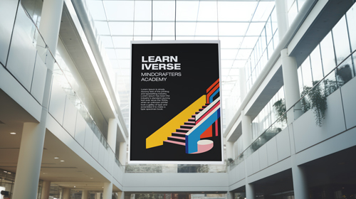 Vista desde abajo de un anuncio en un banner