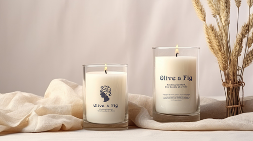 Dos velas con decoraciones