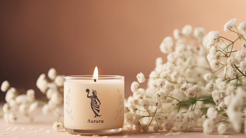 Vela rodeada de flores