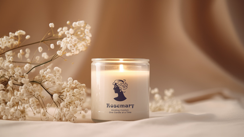 Vela de vainilla en un entorno romántico