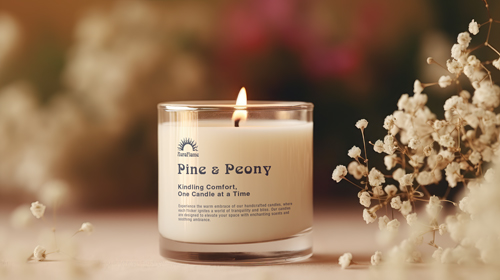 Vela ardiendo rodeada de flores