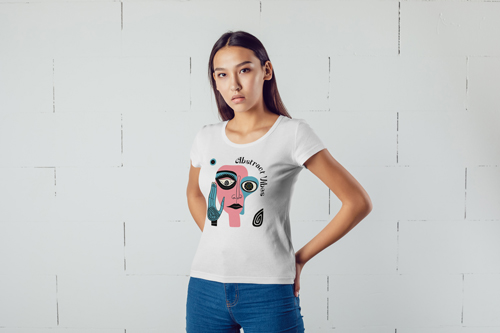 Woman Posing in a T-Shirt