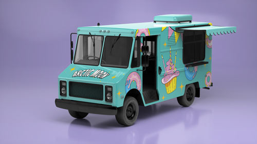 Food Truck Left Angle View