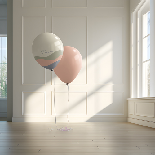 Balloons Floating in a House