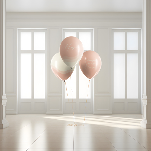 Three Balloons  in a Classic Interior