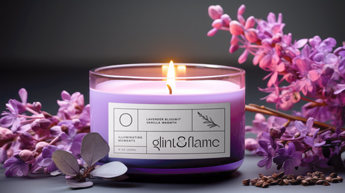 نظرة أمامية على شموع مع زهور