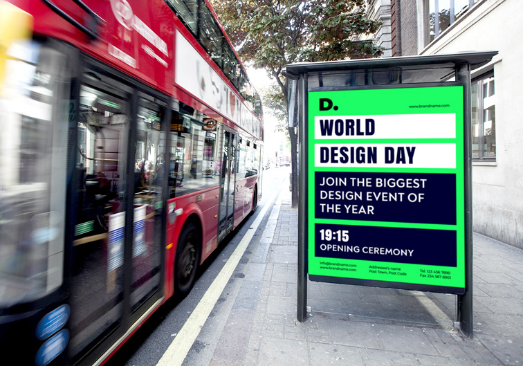 Billboard on a Bus Stop