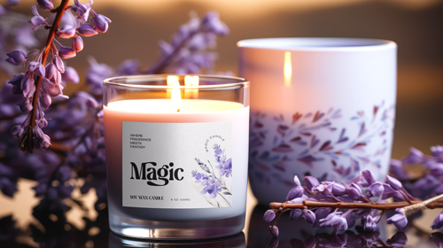 شموع مع زنابق الربيع