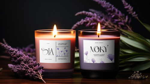 شموع محاطة بالزهور