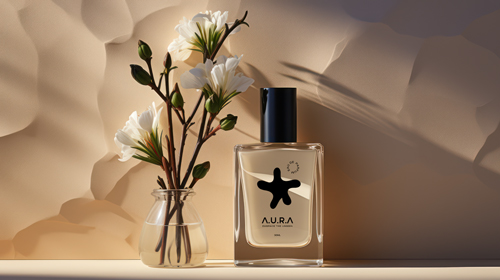 Perfume Bottle With Spring Flowers