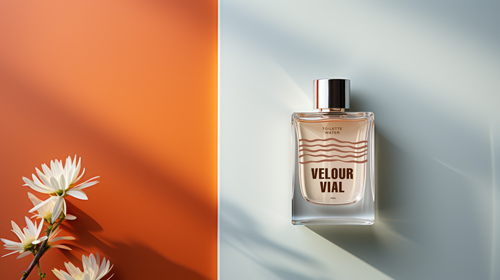 Perfume Bottle With Blossoming Flowers