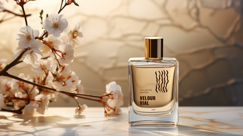 Fragrance Bottle in a Whimsical Environment