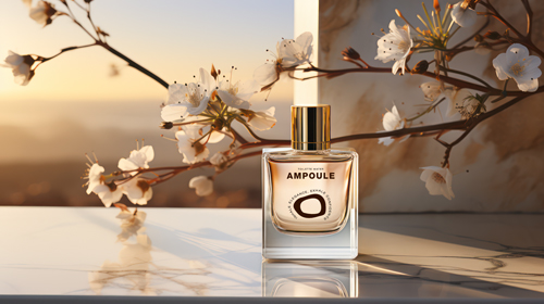 Fragrance Bottle With Blossoming Flowers