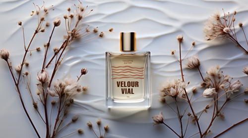 Perfume Bottle With Flower Branches