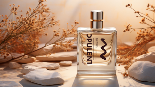 Fragrance Bottle Surrounded By Rocks 