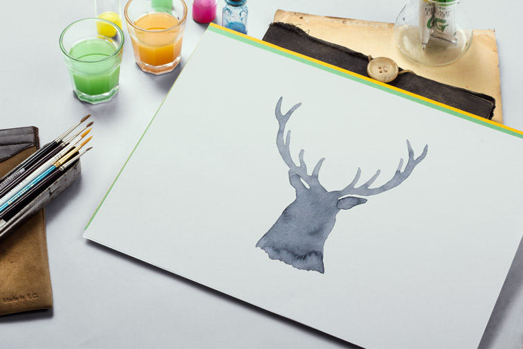 Fırça ve Boya ile Resim Kağıdı