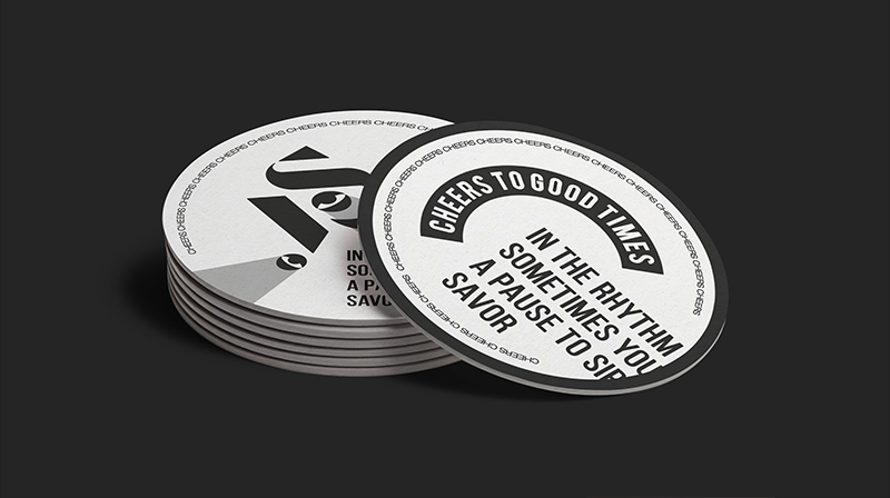 Stack of Coasters Low Anlge View