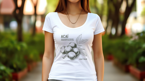 Women's T-shirt on an Outdoor Scenery