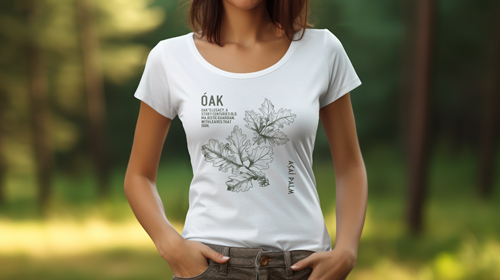 Women's T-shirt on a Greenery Backdrop