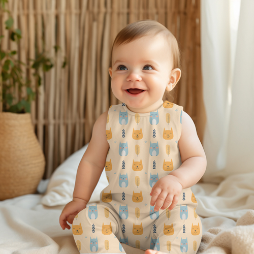 Очаровательный малыш смотрит вокруг