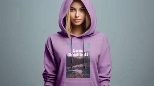 Woman in a Hoodie Front View