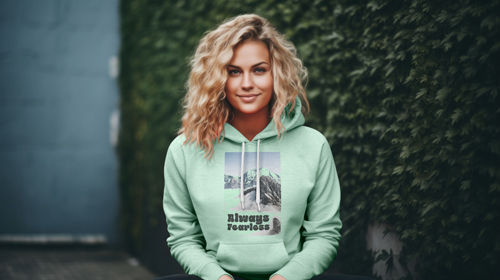 Woman Wearing a Hoodie Front View