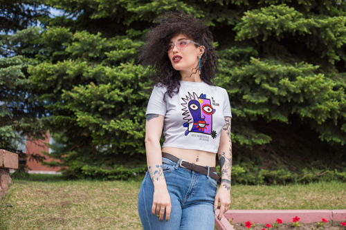 Woman Posing in a Crop Top