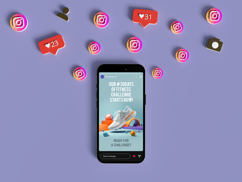 Teléfono celular con emojis de Instagram