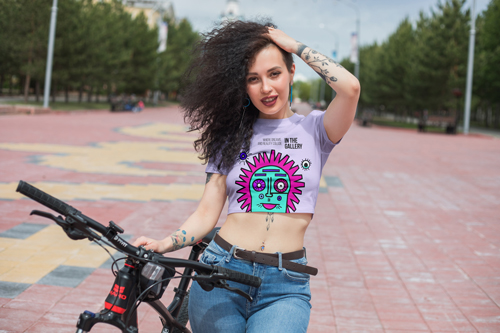 Woman Posing With a Bicycle