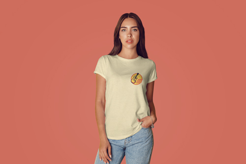 Frau in einem Studio Halbansicht