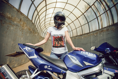 Woman in a T-shirt in the Underground