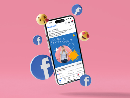 Cell Phone With Facebook Emojis