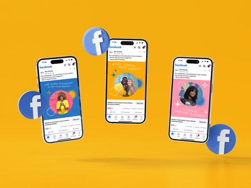 Three Mobile Phones Presenting Facebook