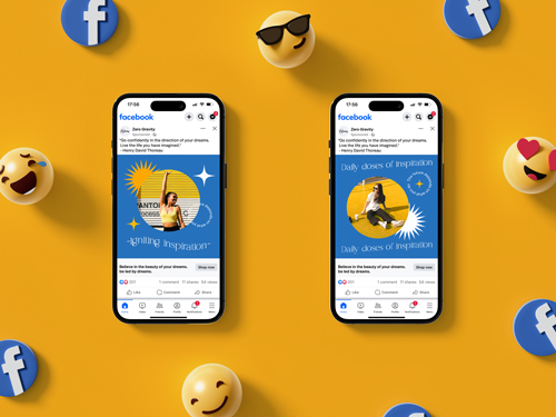 Two Cell Phones Promoting Facebook