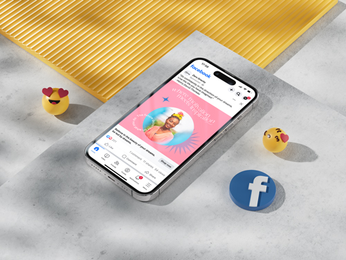 Cell Phone With Emojis Top View