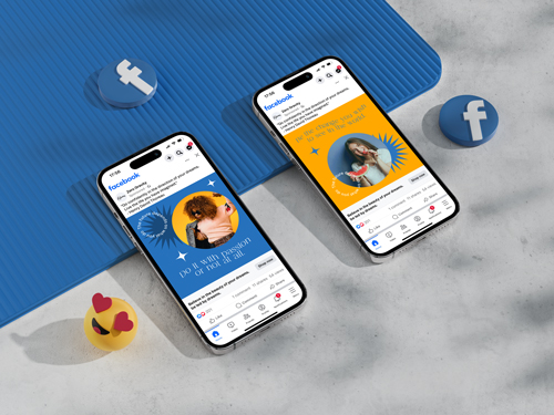 Mobile Phones Promoting Facebook